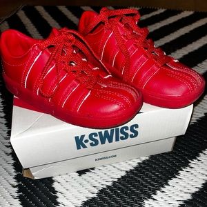 Gently worn Red Kswiss Toddler size 9.